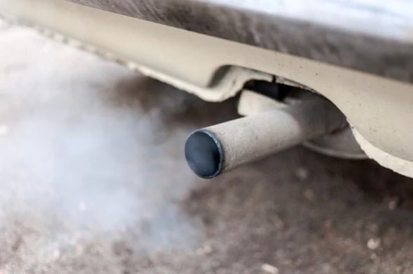 Exhaust from a vehicle.
