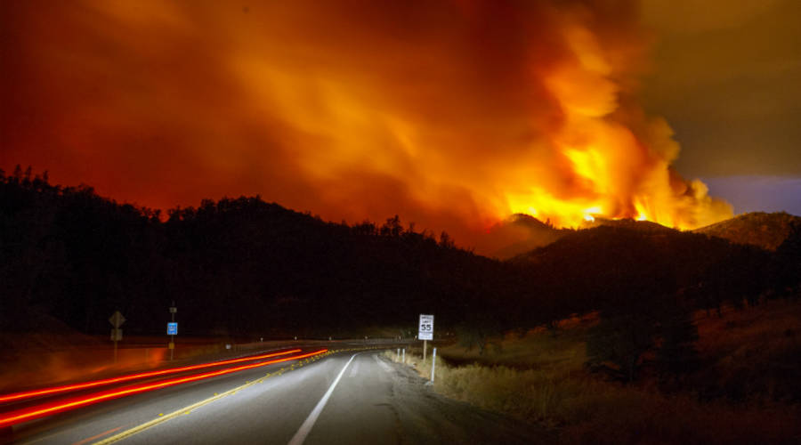 The Rocky Fire burns near Clear Lake, California, in August of last year.