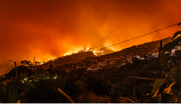 fire on a hill top