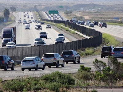 cars on a freeway