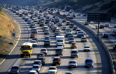 view of traffic on a freeway