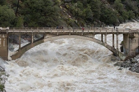 bridge at a water reservoir