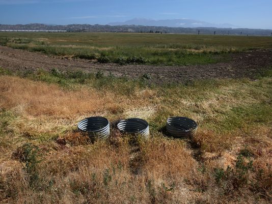 The proposed site for the massive World Logistics Center project in Moreno Valley. The Highland Fairview Corporate Park can be seen in the distance.