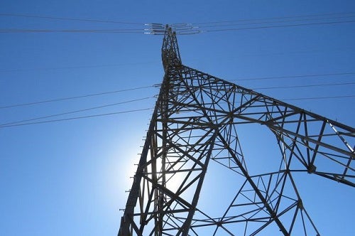 Power lines in the Mojave Desert
