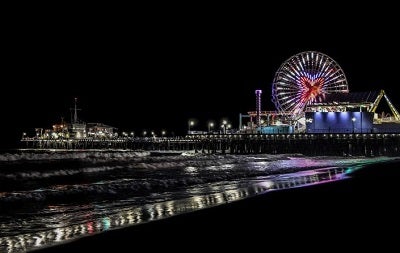 Santa Monica Pier at night