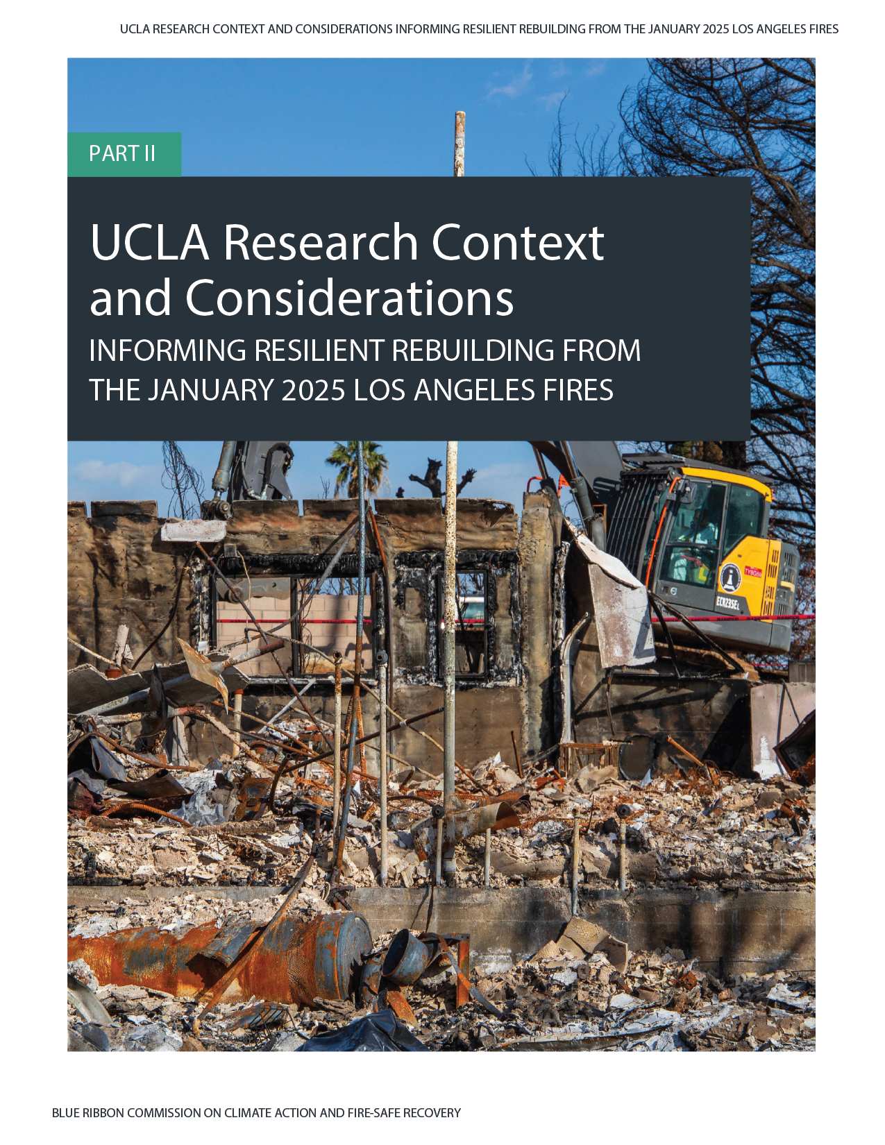 A cover of a report titled UCLA Context and Considerations