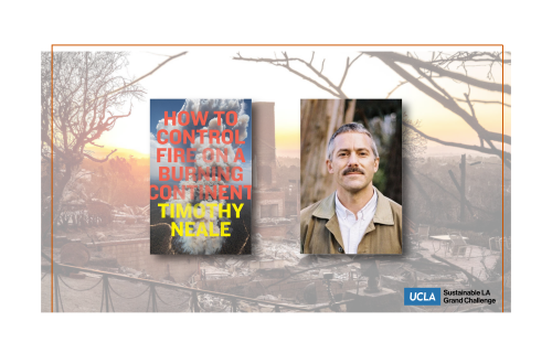 A photo of a book cover next to a photo of a man looking at the camera
