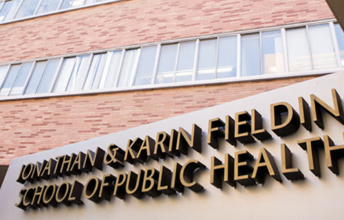 A sign that reads the Jonathan & Karin Fielding School of Public Health