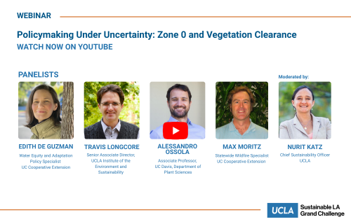 A thumbnail advertising a panel called Policy Making Under Uncertainty: Zone 0 and Vegetation Clearance