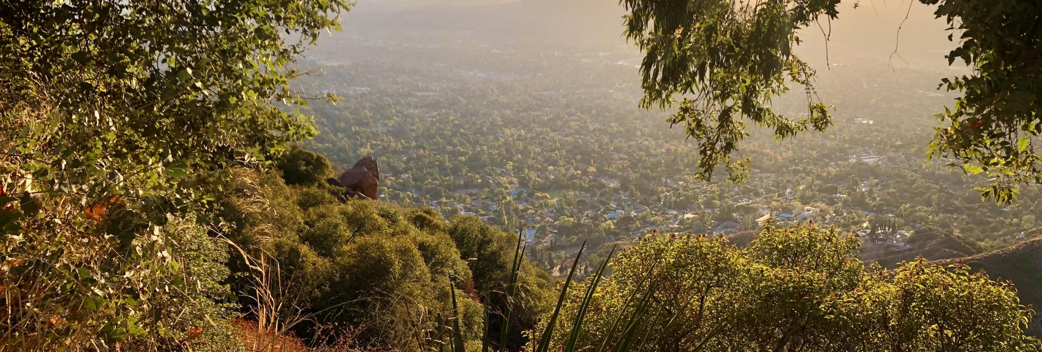 A scenic view of Los Angeles from the mountains