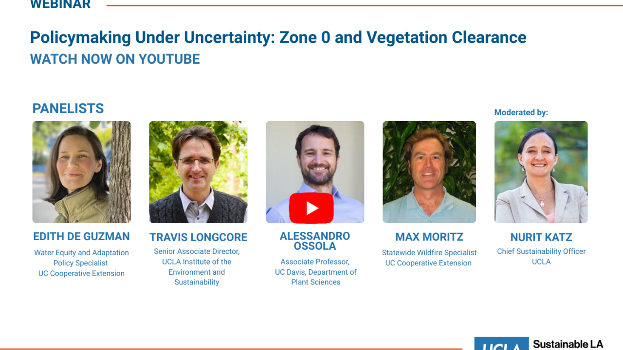 A thumbnail advertising a panel called Policy Making Under Uncertainty: Zone 0 and Vegetation Clearance