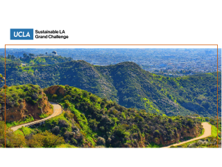 A view of Los Angeles from the mountains with the skyline in the background