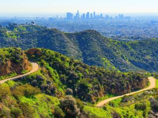 A view of Downtown LA from the mountains